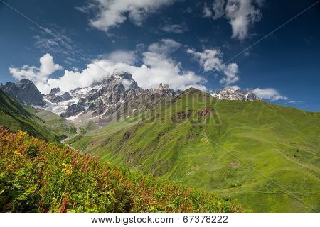 Mountanious Landscape Of Zemo Svaneti