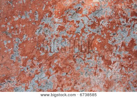 Orange und rote schwer beschädigten Textur Wand.