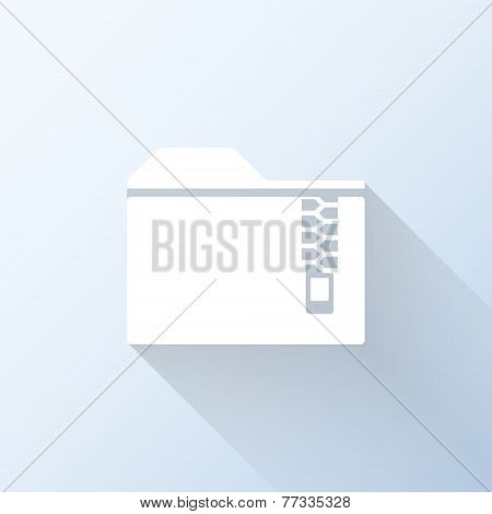 Flat Zip Folder Icon. Vector Illustration