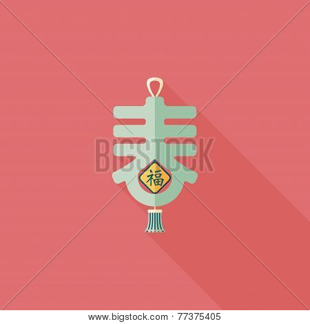 Chinese New Year Flat Icon With Long Shadow,eps10, Word 