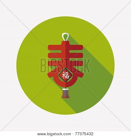 Chinese New Year Flat Icon With Long Shadow,eps10, Word 