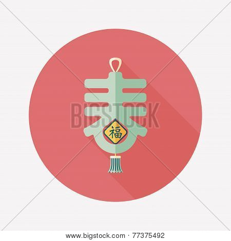 Chinese New Year Flat Icon With Long Shadow,eps10, Word 