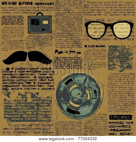 Newpaper with hipster elements