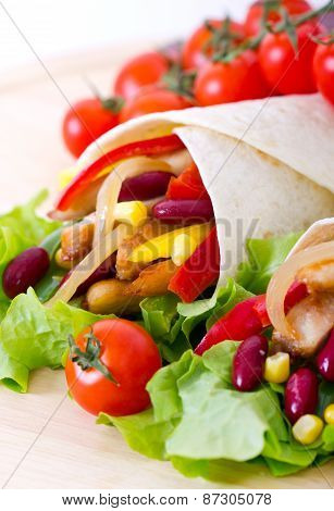Mexican fajitas (tortilla wrap)