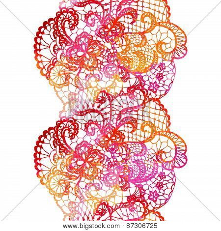 Lacy elegant watercolor border. Lacy vintage trim.