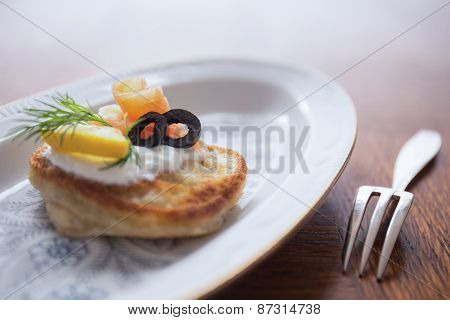 Buckwheat Blini With Smoked Salmon