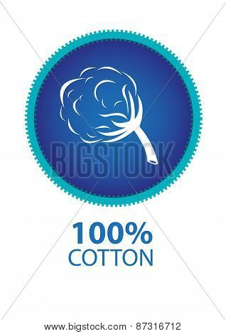 100% Cotton Logo or Icon