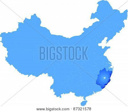 Map Of People's Republic Of China - Fujian Province