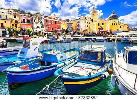 Procida , beautiful colorful small island of Itay