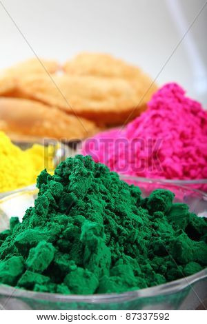 Green Color In Focus And Rest Color Blur