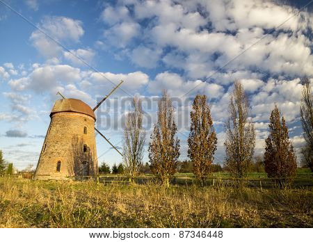 Dutch windmill somewhere in the Dutch countryside
