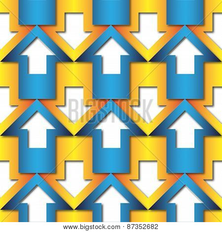 Abstract Blue And Orange  Arrows Pattern