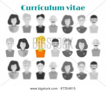 The Concept Of Employment. Head Hunter Searching. The Choice Of The Candidate To Work From Many Peop