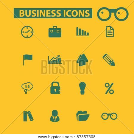business, management, economics isolated web icons, signs, illustrations concept design set, vector