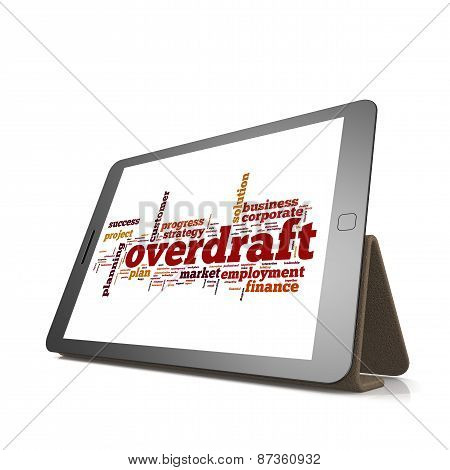 Overdraft Word Cloud On Tablet