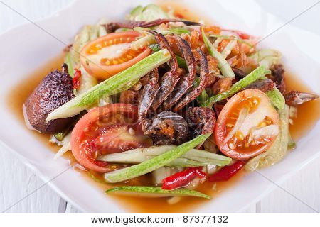 Somtum, papaya salad delicious food in thailand
