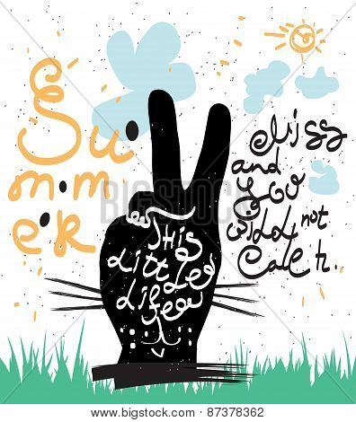 Vintage Hand drawn typography poster. Style Summer Fun.