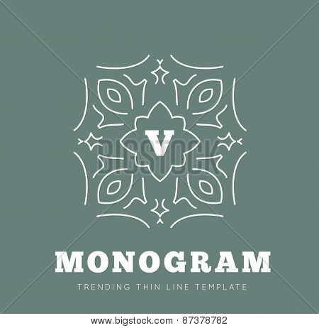 Simple and graceful monogram design template