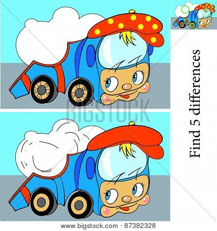 Cartoon Vector Illustration of Finding Differences