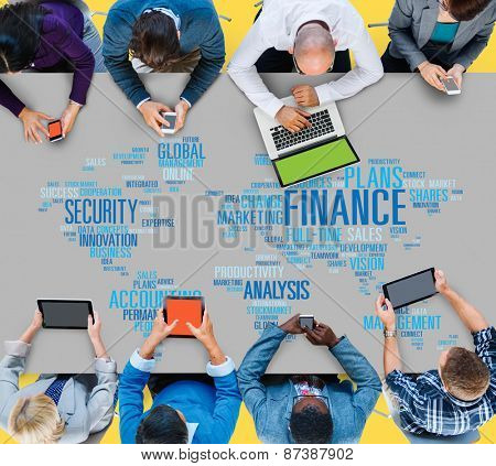 Finanace Security Global Analysis Management Accounting Concept