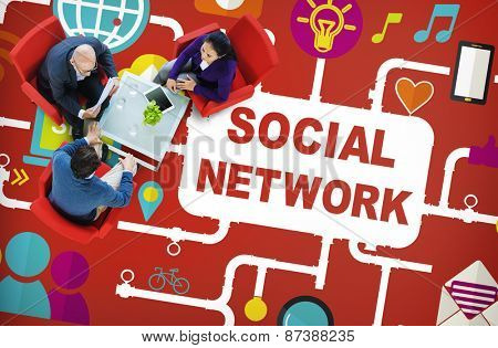 Social Network Internet Online Society Connecting Social Media Concept