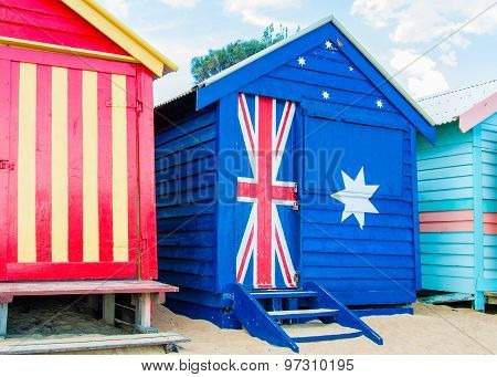 Bathing Houses At Brighton Beach, Australia