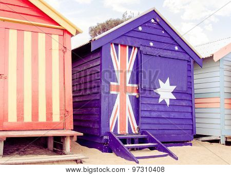 Bathing Houses At Brighton Beach, Australia