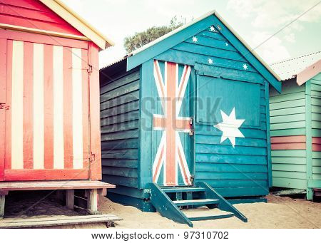 Bathing Houses At Brighton Beach, Australia