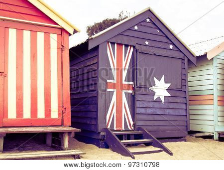 Bathing Houses At Brighton Beach, Australia