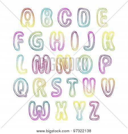 Set Of Colorful Letters. Alphabet For Your Design