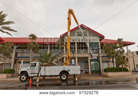 Washing Of Facade Of Trade Center In Grand Cayman
