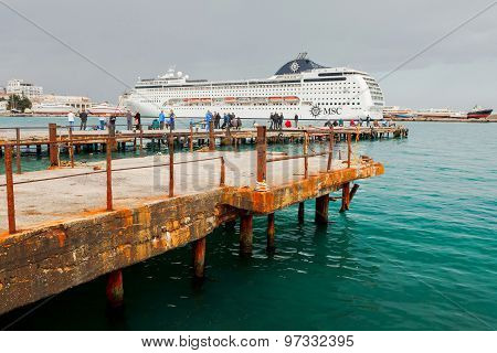 Yalta, Ukraine - April 22. Msc Lirica In Yalta