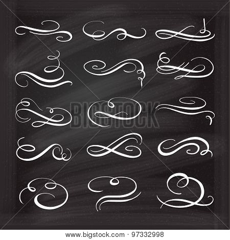 Vector calligraphic design elements.