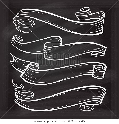 Chalk graphic ribbones set