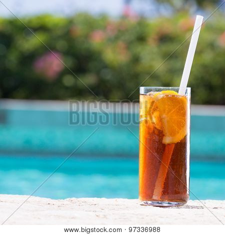 Glass Of Cuba Libre Cocktail