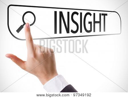 Insight written in search bar on virtual screen