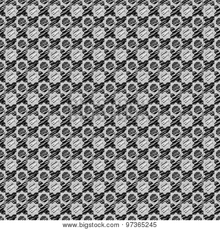 Vector Sketch Of Black And White Geometric Pattern