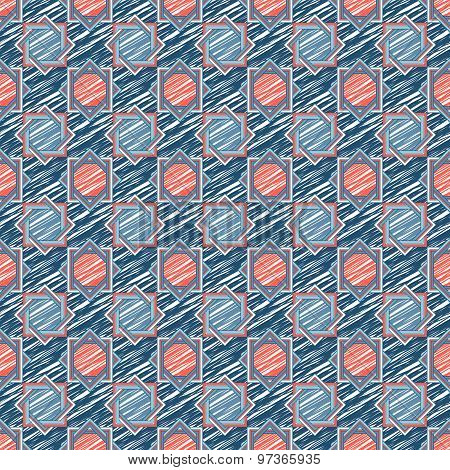 Vector Sketch Of Geometric Traditional Pattern