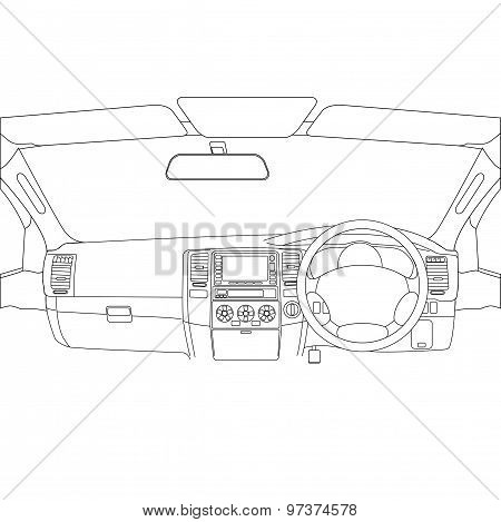 The Car Without A Driver On The Road.