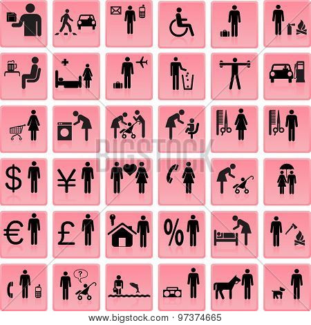 Website And Internet Icons -- People  Vector Illustration