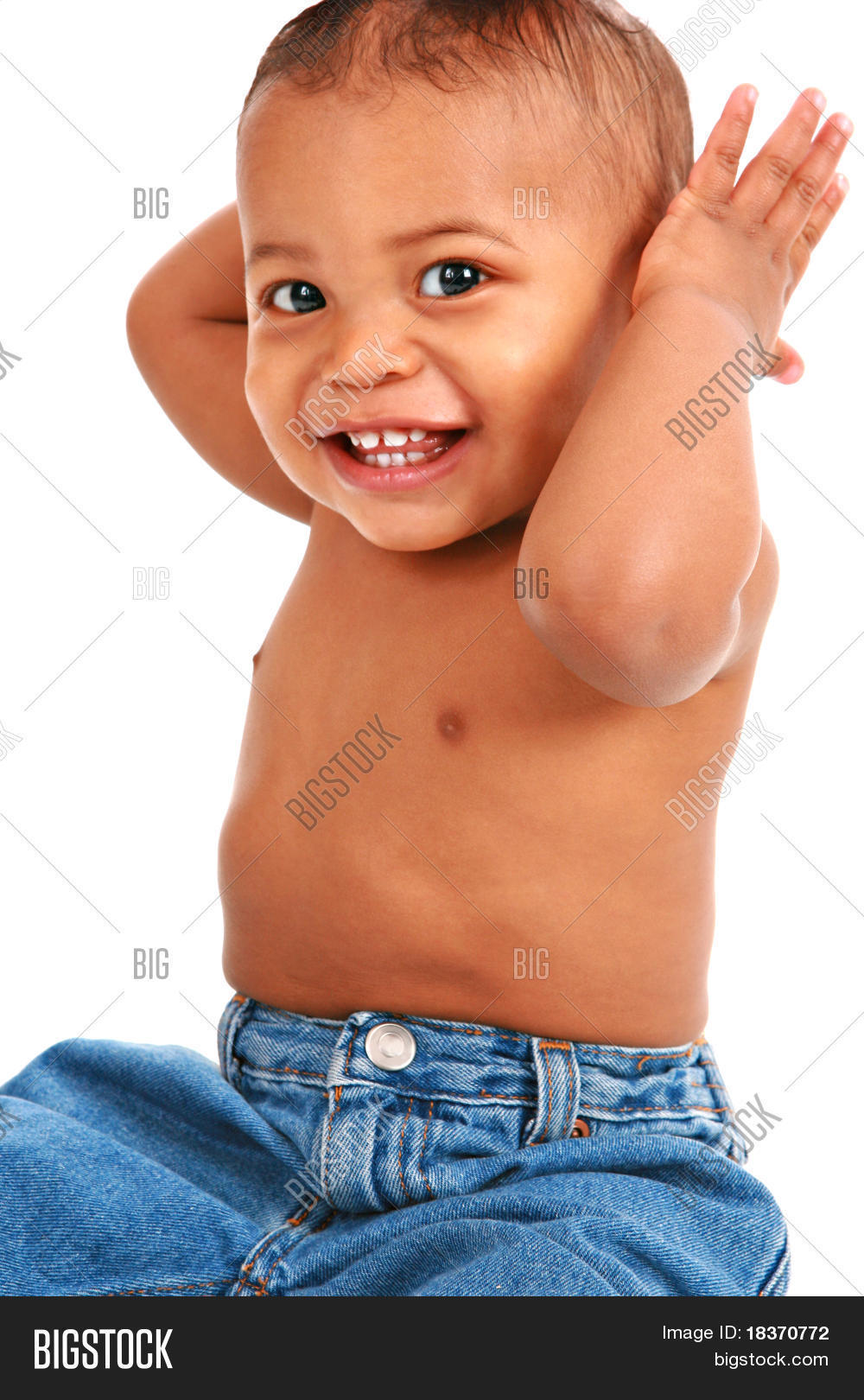 Closeup Happy One Year Old African Image & Photo | Bigstock