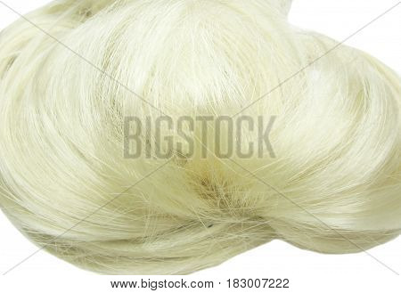 blond hair creative coiffure isolated on white background