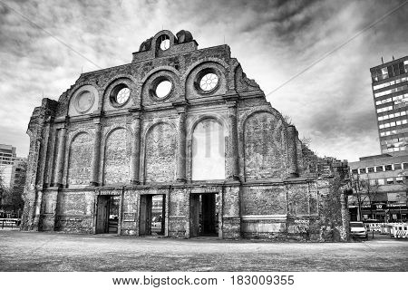 BERLIN GERMANY - APRIL 6: Part of railway station Anhalter Bahnhof in Berlin on April 6 2017 in Berlin