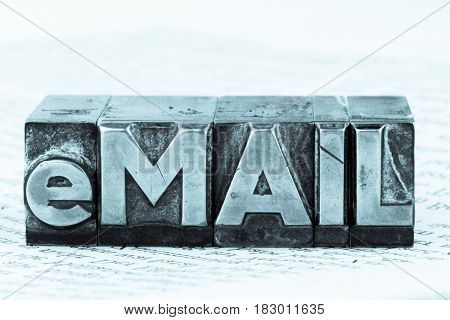 e-mail written in lead characters