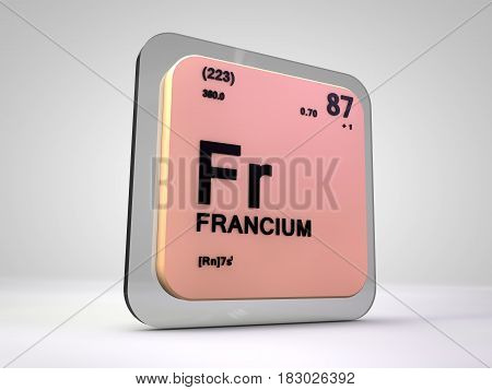francium - Fr - chemical element periodic table 3d render