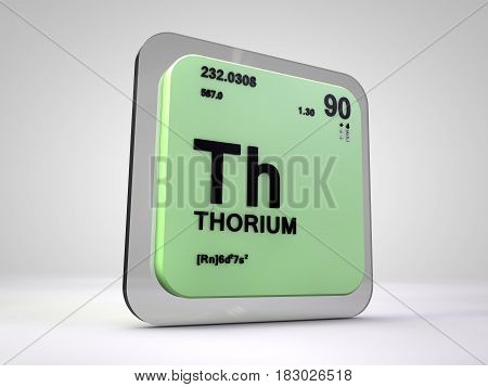 Thorium - Th - chemical element periodic table 3d render