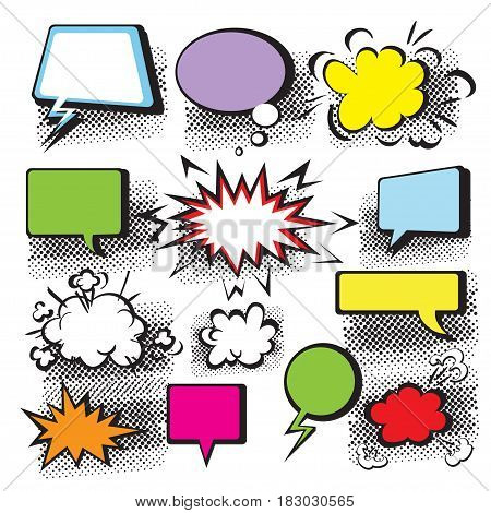 Comic Speech Bubbles. Pop art on the white background