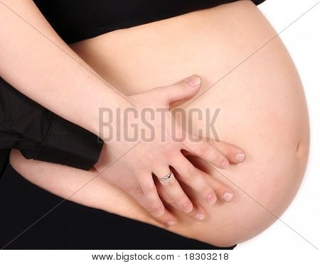 par bedrift nøgne gravid mave op Luk