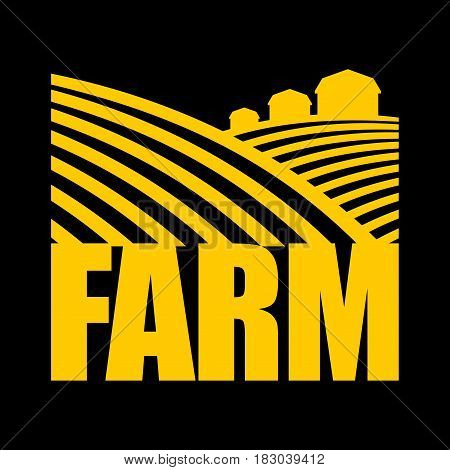 Farm Logo. Agriculture Sign. Arable Land And Farm Lands