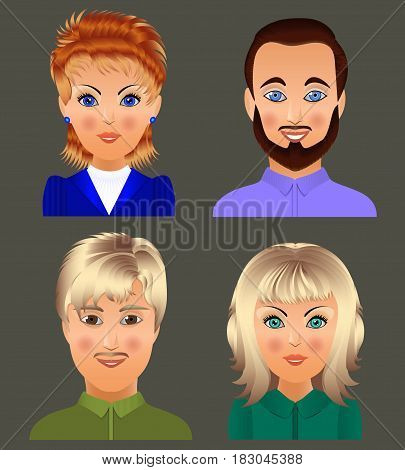 People avatar collection.For web design.  Vector icons.